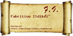 Fabritius Ildikó névjegykártya