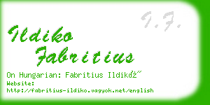 ildiko fabritius business card